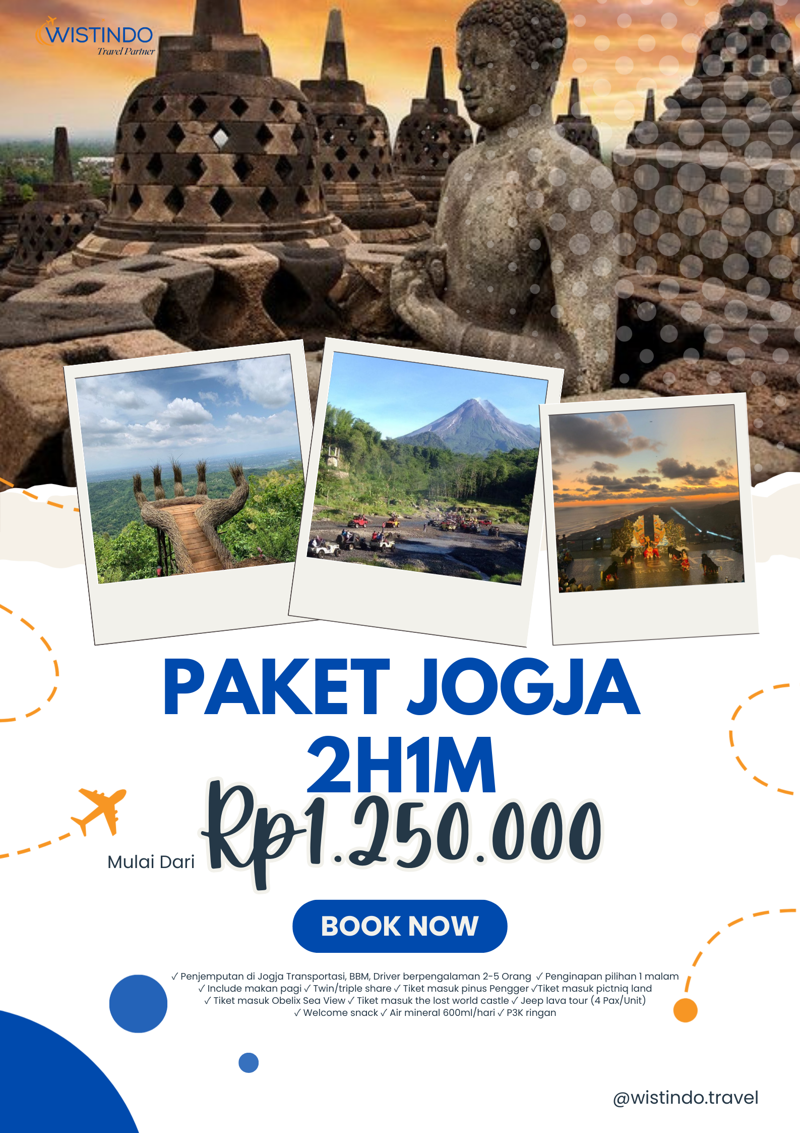 Explore Jogja 2 Hari 1 Malam mulai 1 JUTAAN sudah include lengkap 😱 kamu tinggal berangkat ! GASS ✈️